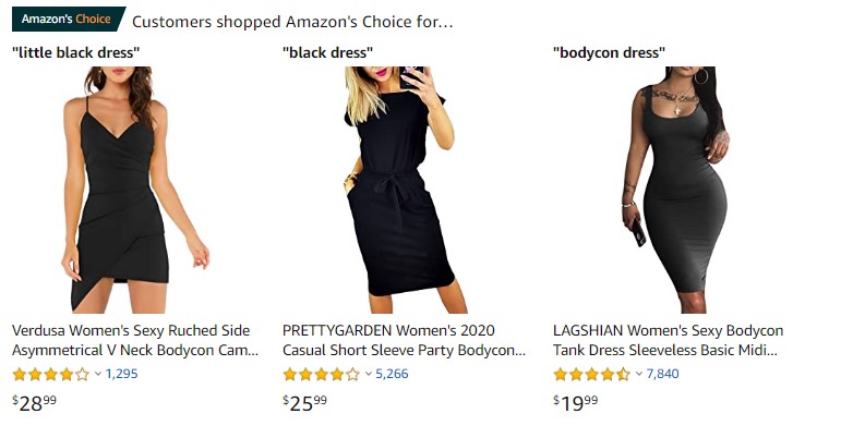 Amazon Little Black Dress Search